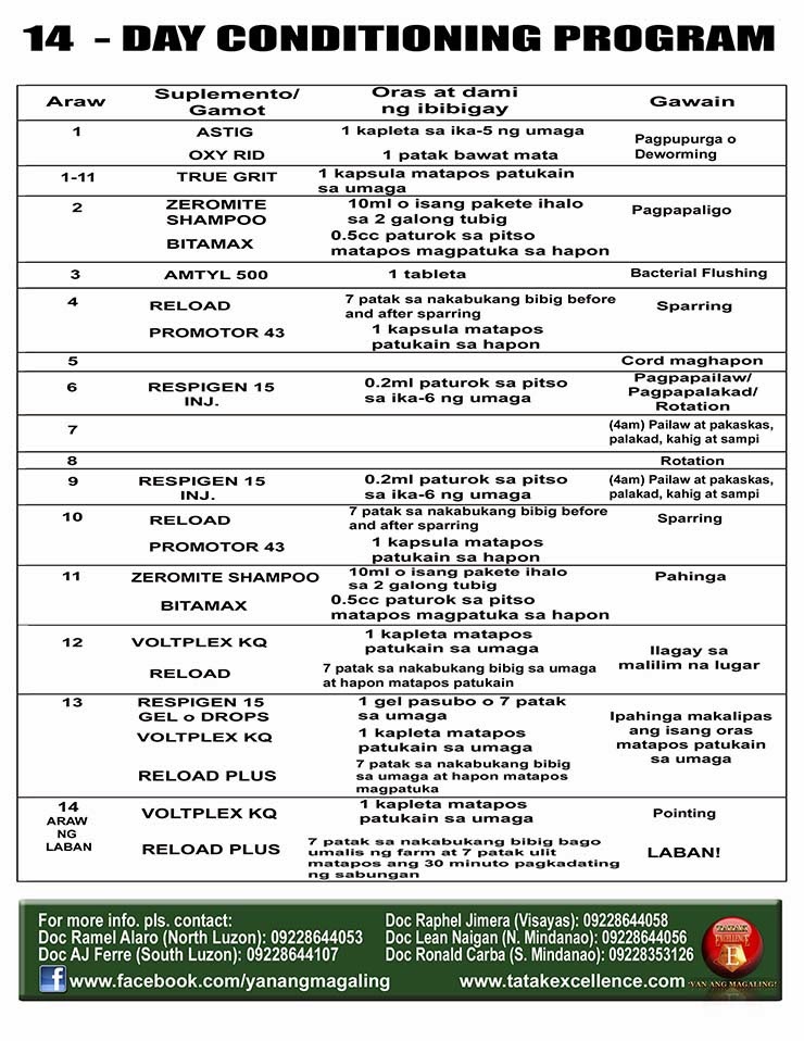 CONDITIONING GAMEFOWL PDF